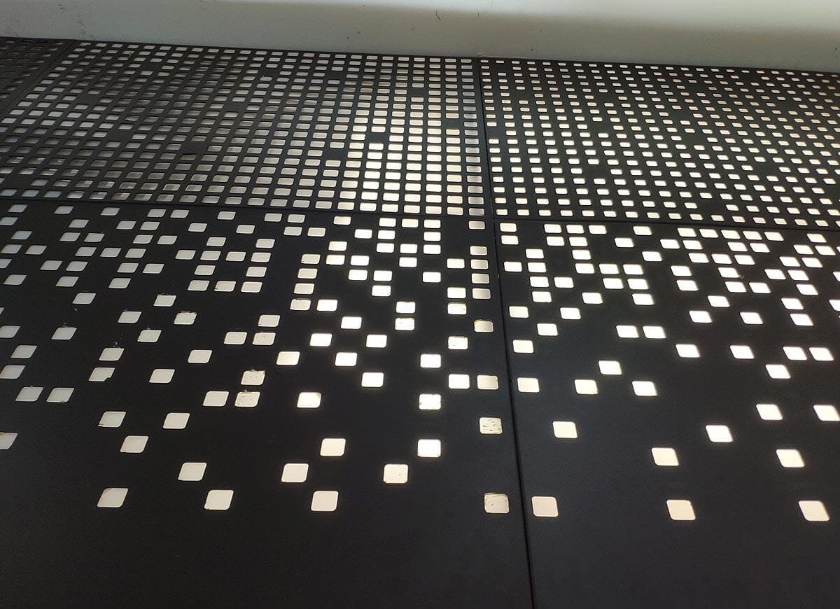 Perforated interior wall cladding decorative for restaurant gallary