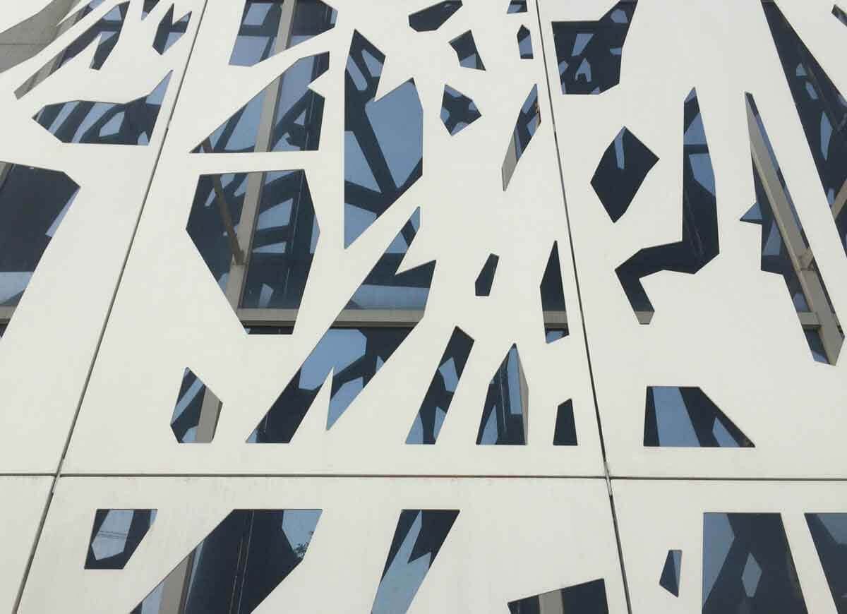 Public civil exterior laser-cutting aluminum panel facade gallary