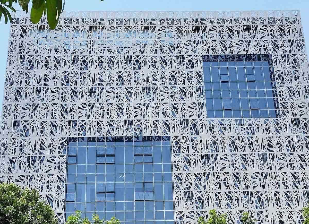 Public civil exterior laser-cutting aluminum panel facade gallary