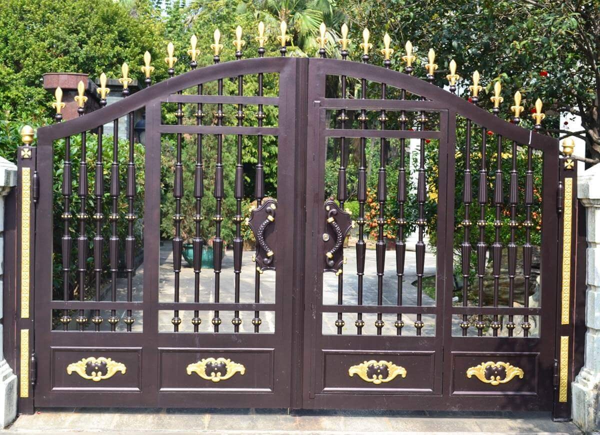 Residential villa house outdoor custom metal aluminum gate door gallary